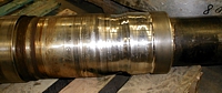 Excessively worn shaft sleeve