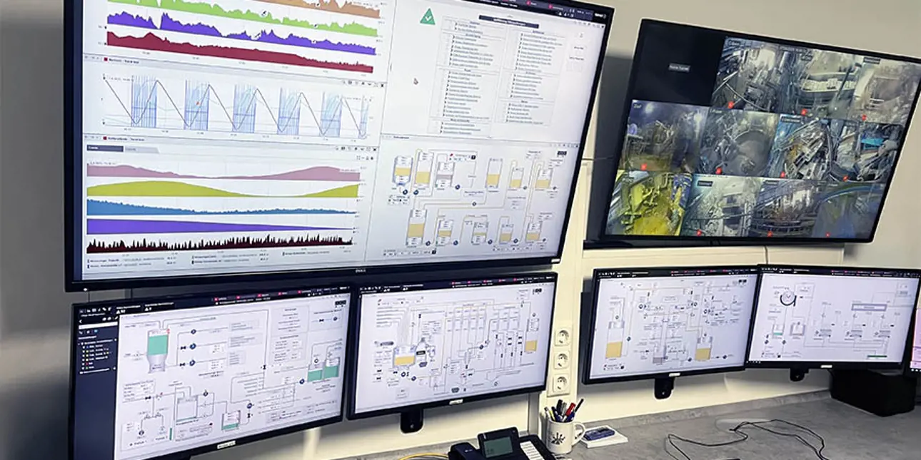 Stock preparation control room of the Schoellershammer's board machine PM5