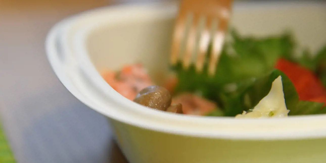Food served from a Muoto plate
