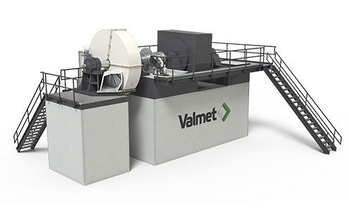 A white and grey chipper machine