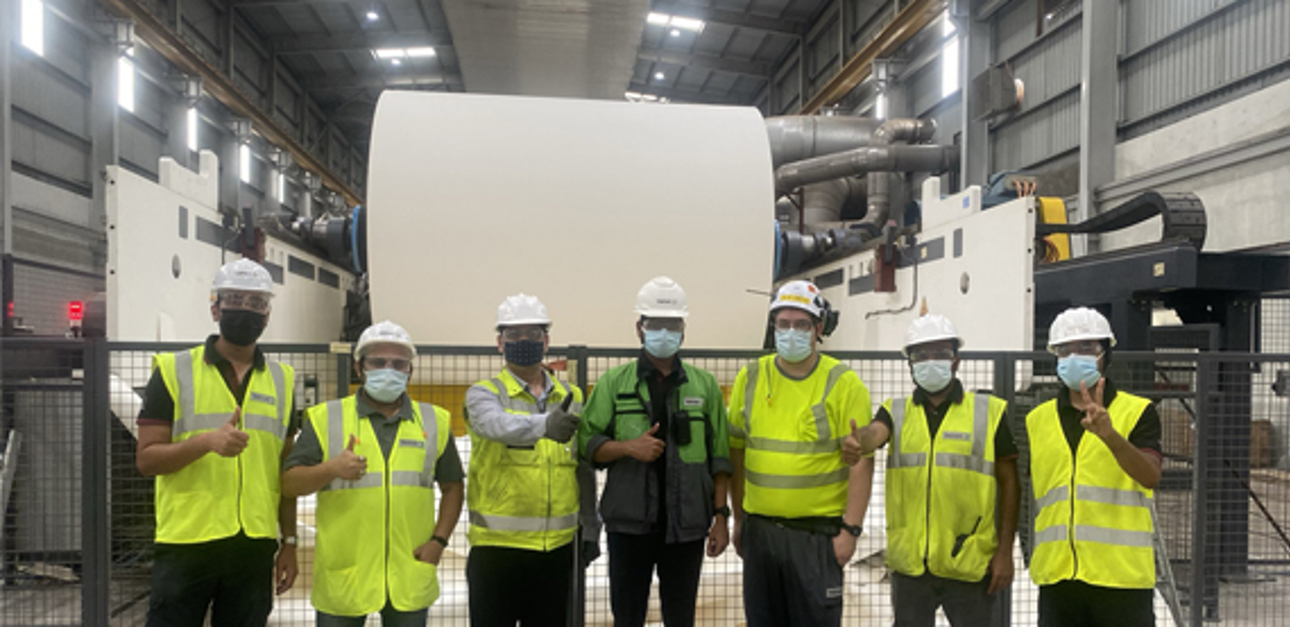 A new coated board machine startedup successfully at JK Paper in India