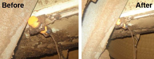 Brake station proximity switch, before and after timing change