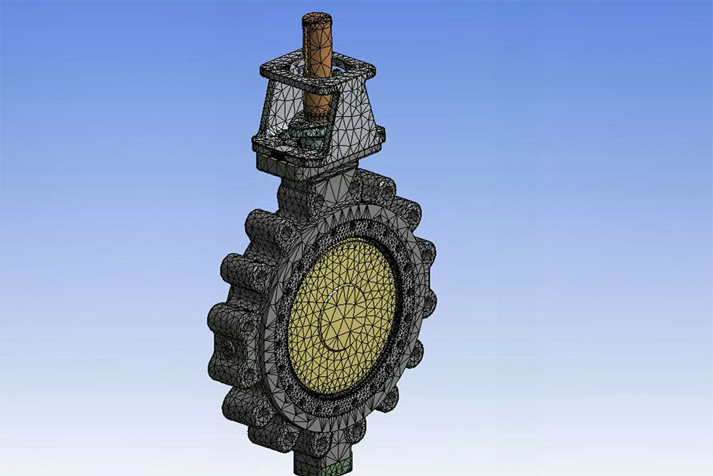Virtual prototype of a butterfly valve