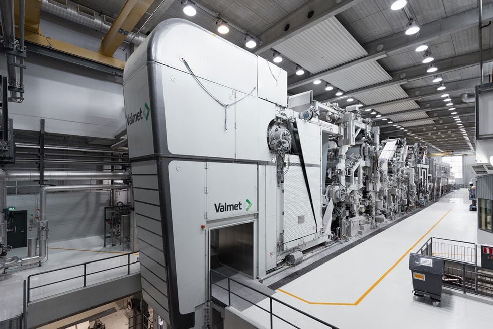 Pilot paper machine PM 2 at Valmet Paper Technology Center in Jyväskylä