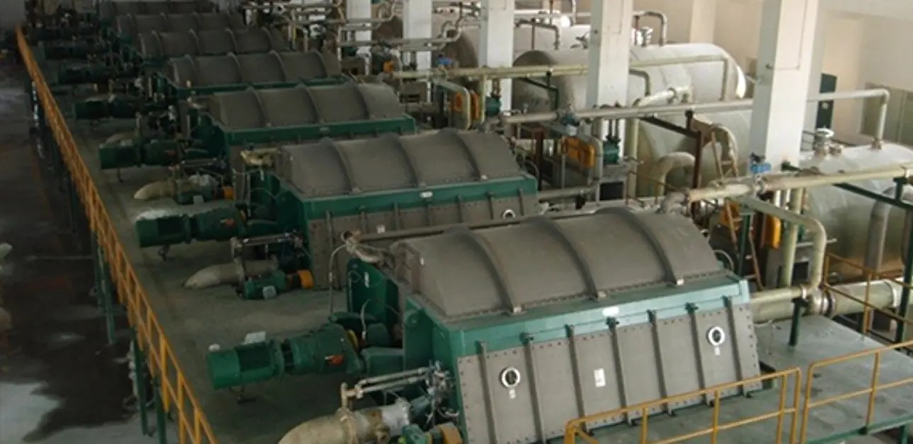Pulp mill installation of Compaction Baffle Filter pulp washer