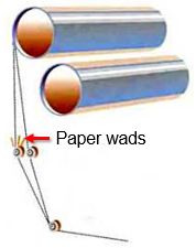 Typical end dryer tail drop