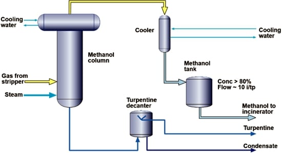 Typical liquid methanol system