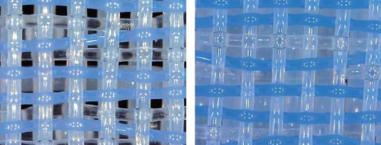 Polarized fabric warp provides true diffuse drainage.