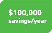 $100,000 savings per year (boiler wash)