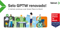 Pelo terceiro ano consecutivo, Valmet recebe selo GPTW das Melhores Empresas para Trabalhar