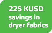 225 KUSD savings in dryer fabrics