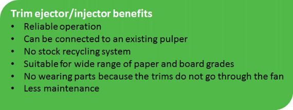 Injector trim conveyor benefits