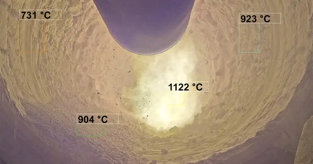 Visible Thermal Imaging System for lime kilns