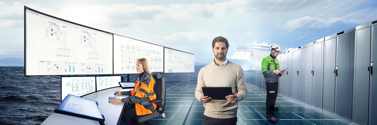 Marine professionals using integrated automation systems