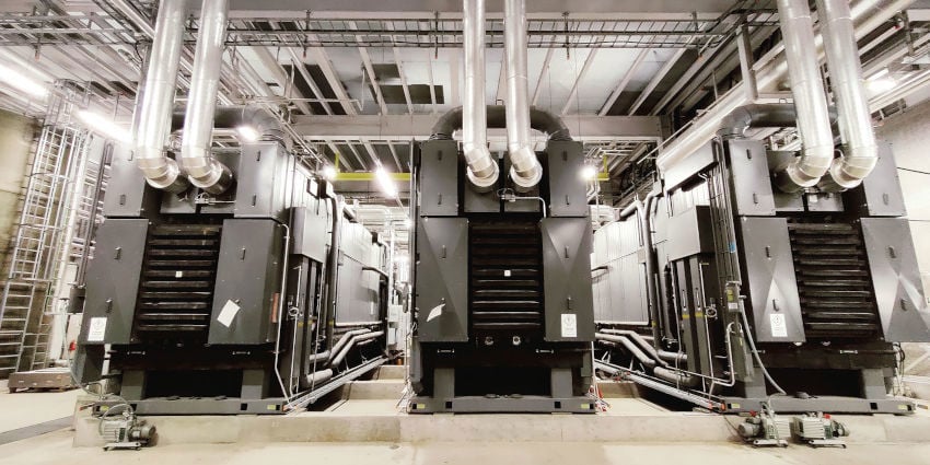 The absorption heat pumps at Helen&rsquo;s Vuosaari bioenergy heating plant.
