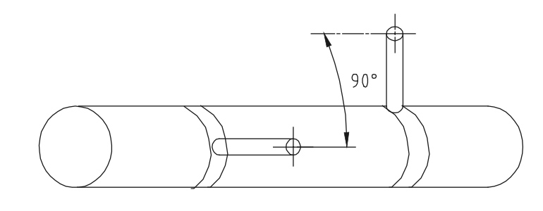 Figure 7. If two butterfly valves are installed in series, their shafts should be at a 90° angle to each other.