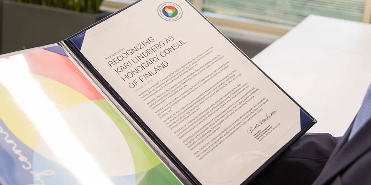 Proclamation recognizing Kari Lindberg as Honorary Consul of Finland 