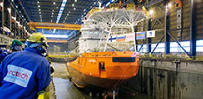 Innovative icebreaking vessel at Arctech Helsinki Shipyard