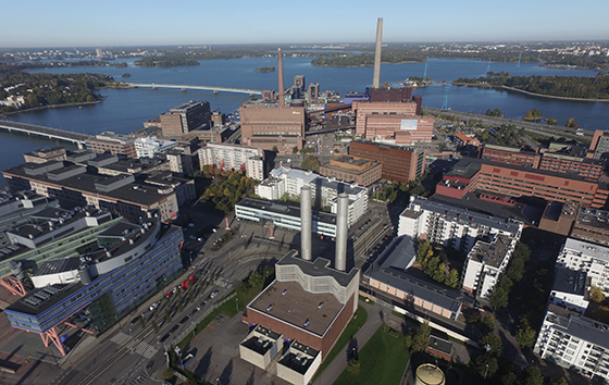 Salmisaari power plant and Kellosaari reserve power plant of Helen in Helsinki