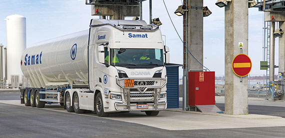 Truck at Tornio Manga LNG terminal