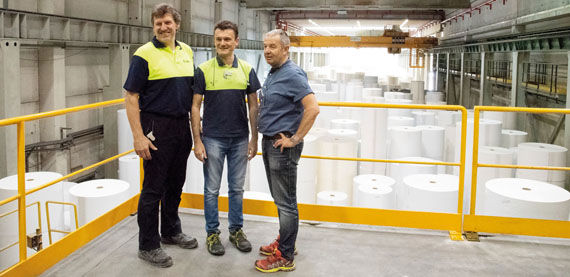 From left: Stefano Betta, William Mascher and Vittorio D&rsquo;Olif of Cartiere del Garda