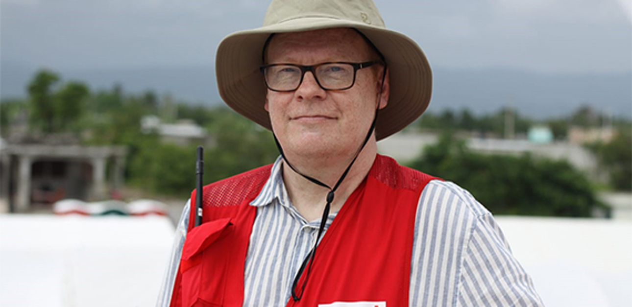Timo Heikkinen in Haiti. Photographer: Tiina Heikkinen / Finnish Red Cross
