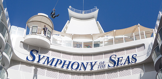 Zip line onboard Symphony of the Seas