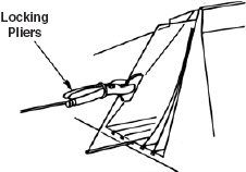 Remove sheet using padded pliers.