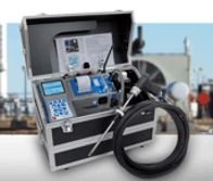 A flue gas analyzer is used to tune-up boiler efficiency.
