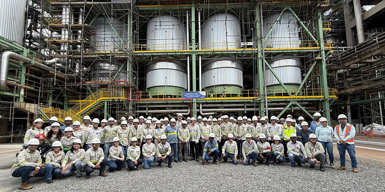 Bracell's start-up team at Bahia mill.